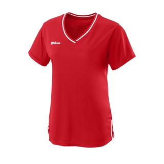 Wilson Tennis-Shirt Team II V-Neck 2021 rot Damen